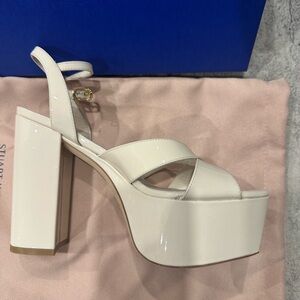 Stuart Weitzman MIAMI  Ivory Patent Leather Heels